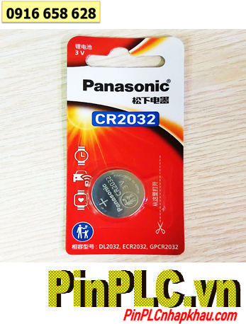 Panasonic CR-2032CW/1B, Pin 3V lithium Panasonic CR2032 chính hãng /nội địa Trung (Vỉ 1viên)